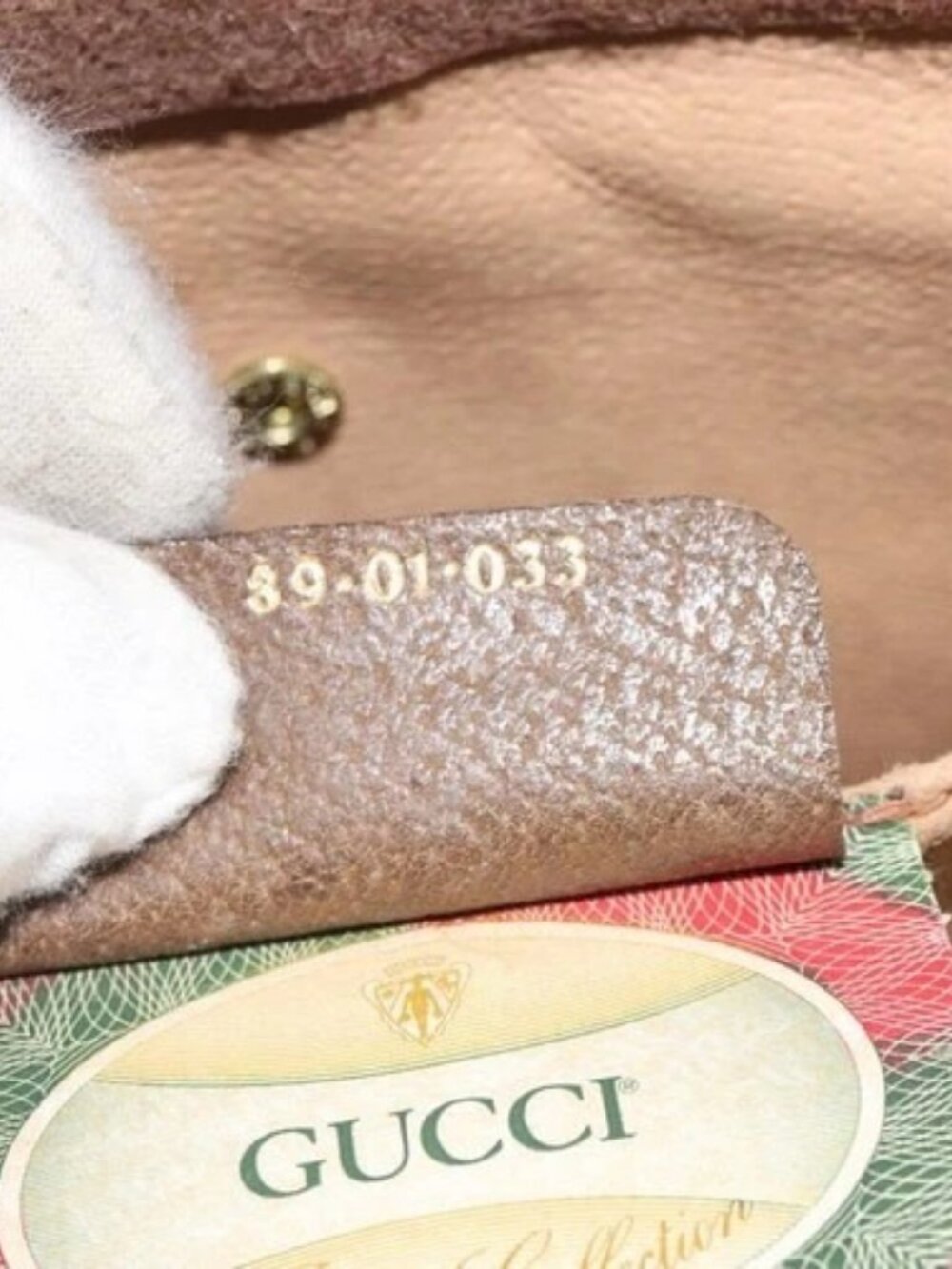 GUCCI GG Supreme Web Sherry Line Clutch Bag PVC Beige 89 01 033 Auth th5825 - Picture 11 of 15